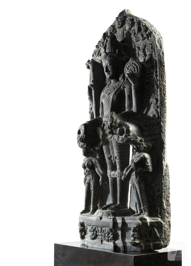 A FINE AND LARGE PHYLLITE STONE STELE DEPICTING VISHNU - 图4